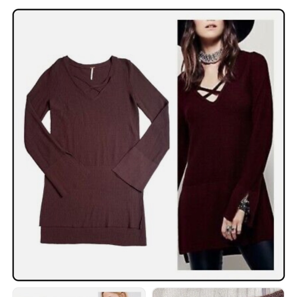 Free People criss cross tunic